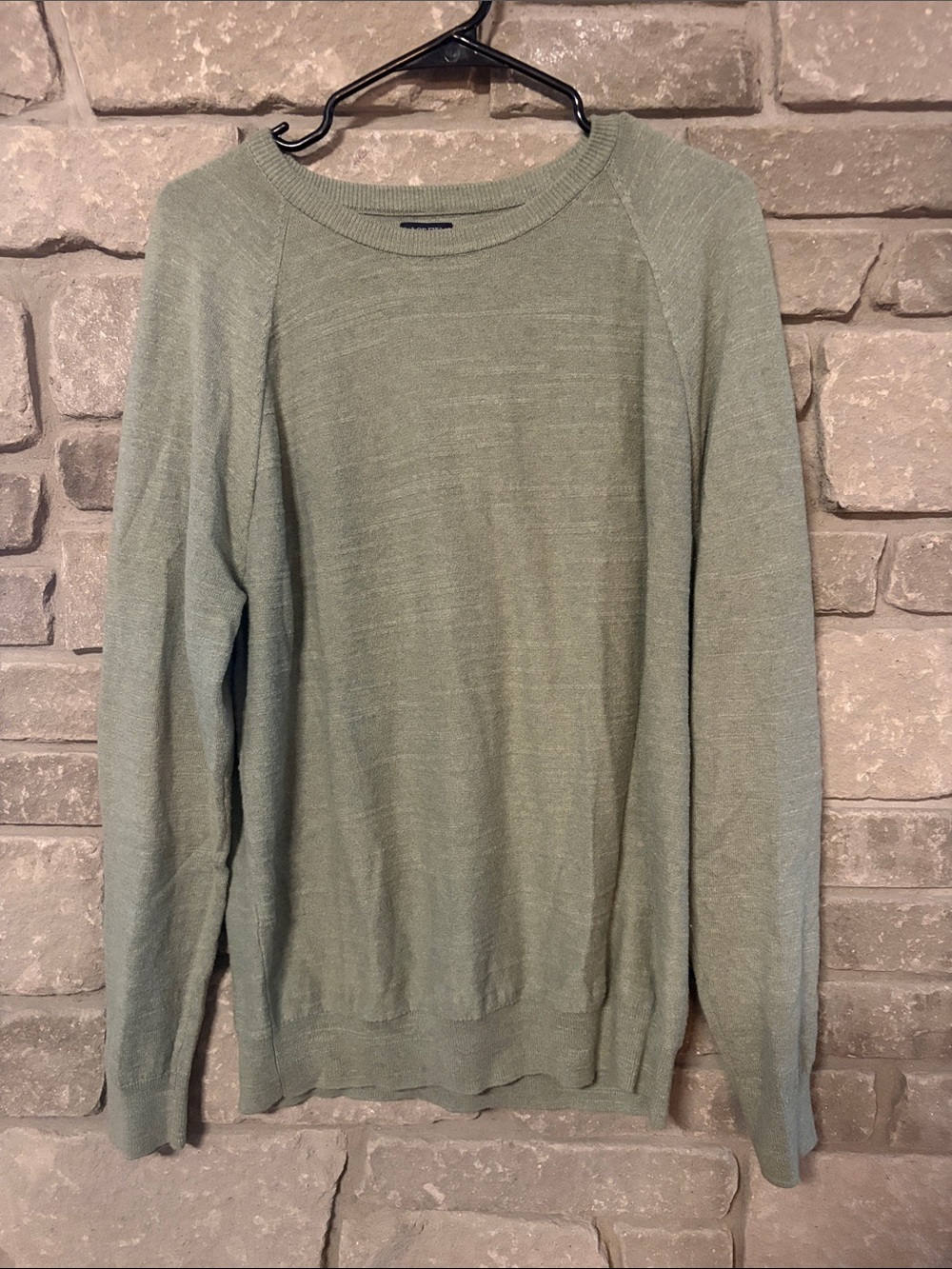 J. Crew 100% Cotton Sage Green Lightweight Crewneck Sweater Size L